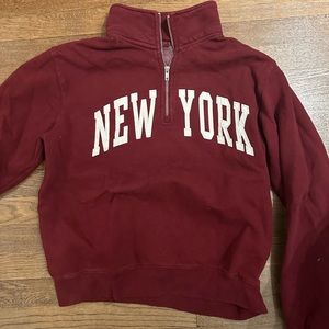 Brandy melville New york maroon courter zip
